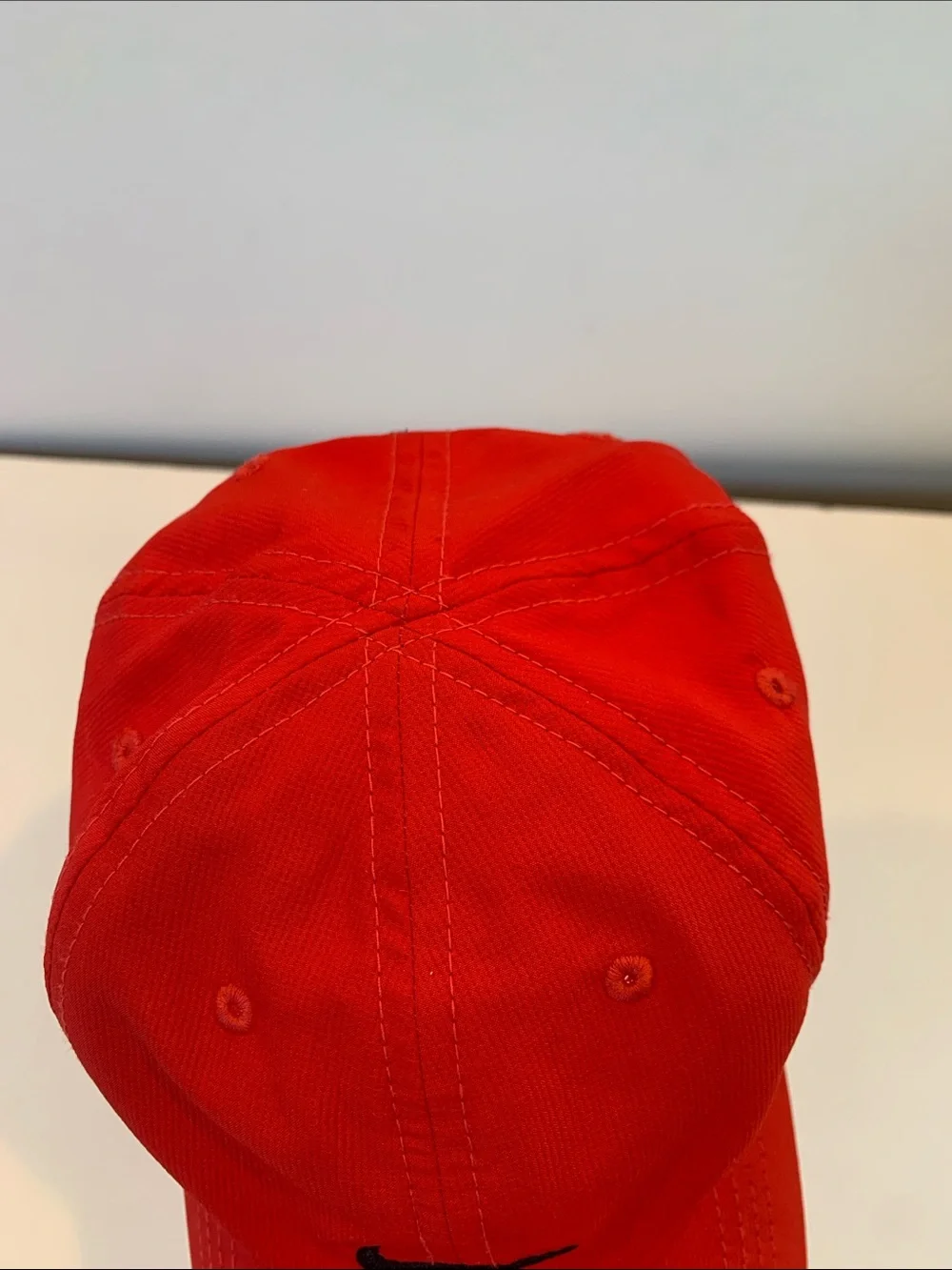 Nike Dri-Fit Adjustable Toddler Kids Red Baseball Cap Hat with Black Swoosh